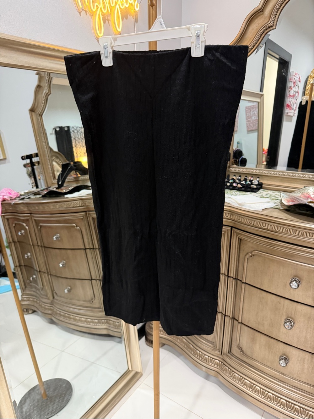 Calvin Klein Black Pencil Midi Skirt
